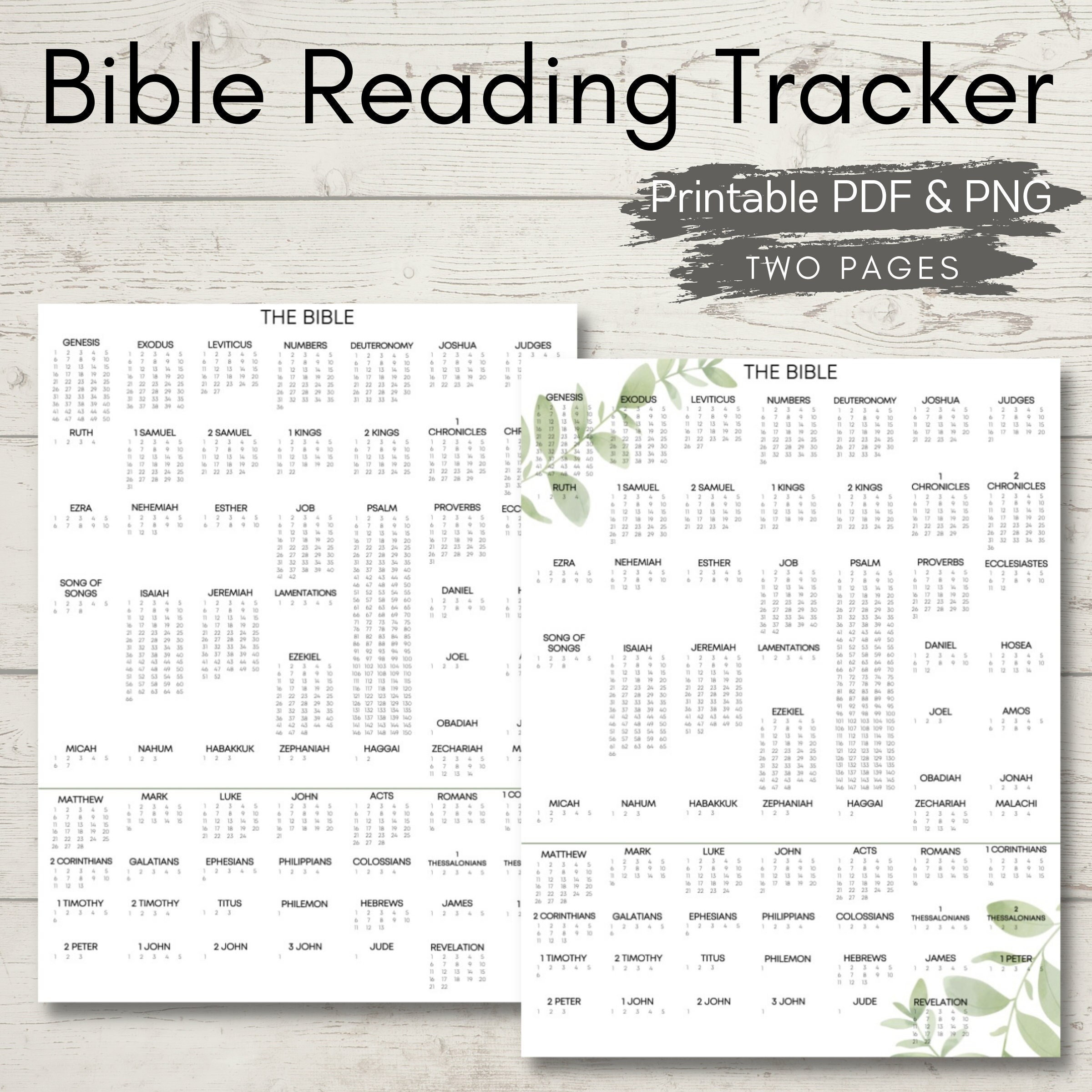 Bible Reading Tracker Bible Reading Log Bible Reading Plan - Etsy Canada