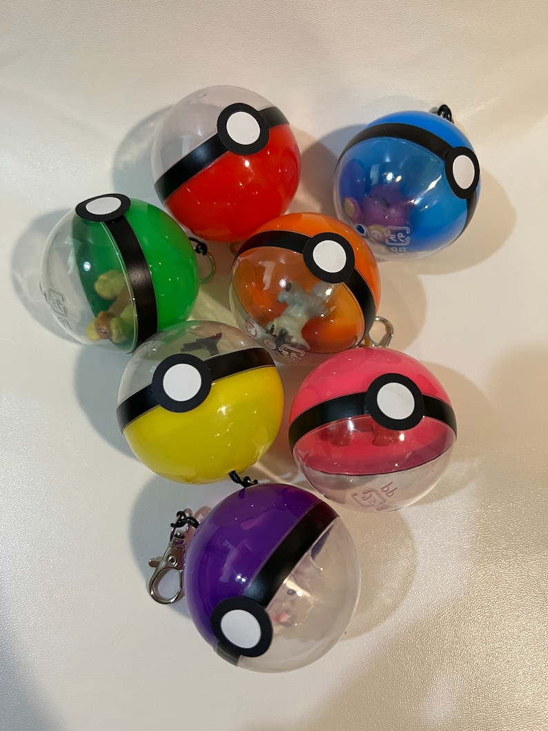 Pokeball Party Favor Keychain Etsy