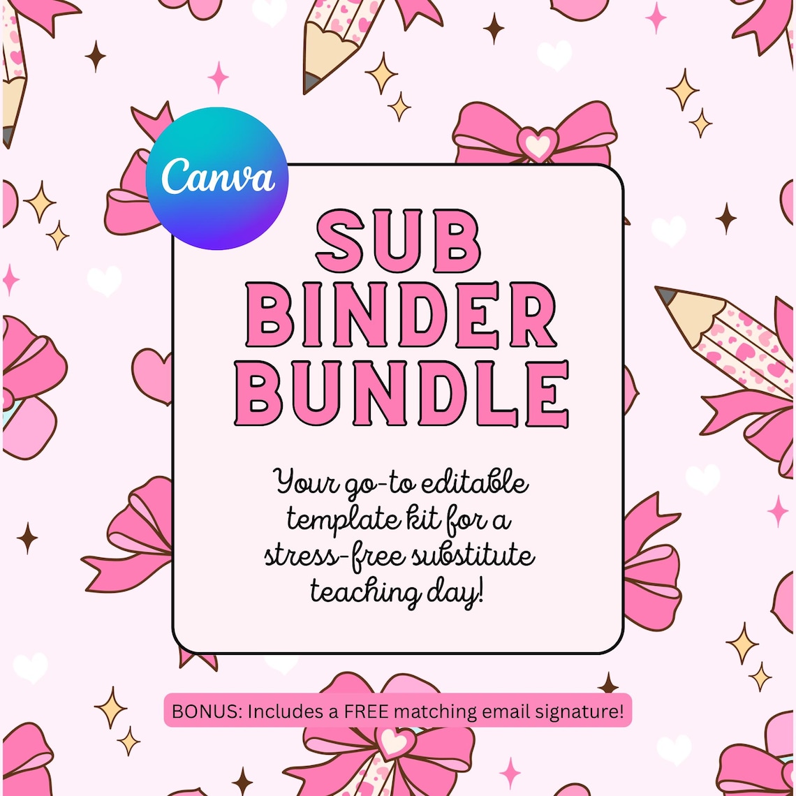 Editable Substitute Binder for Teachers | Printable Sub Plans Folder ...