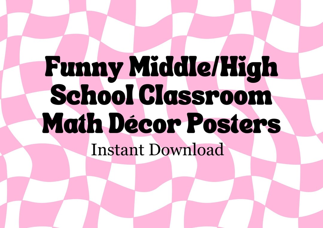 Fun and Colorful Middle/highschool Math Posters for Classroom ...
