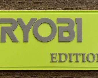 Ryobi Logo Badge, Stick On or Magnetic, Garage Organization