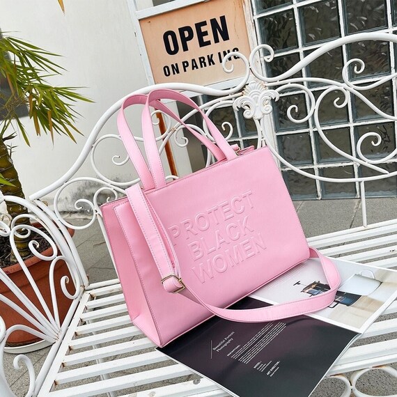 Protect Black Women Tote Bag Large Tote Shoulder Bag Leather Etsy