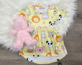 Animal Friends Tunic. Lions, Panda, Cow, Koala, 2T 3T 4T 5/6 6/7 7/8