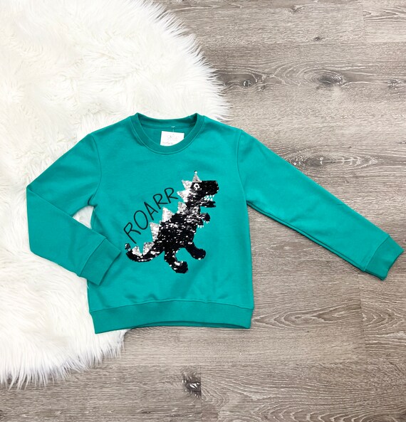 Sequin dinosaur sweatshirt clearance