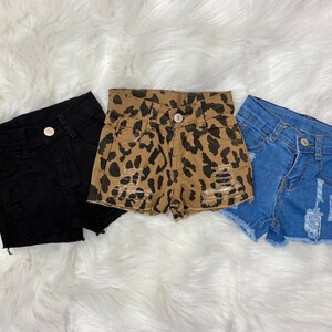 Distressed Stretch Girls Denim Shorts. 6-12month 12-18month 2T 3T 4T 5/6 6/7 7/8 8/9 10/12 14/16