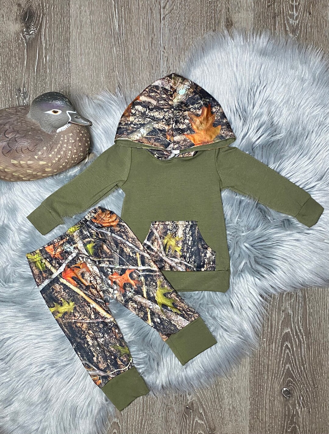 Hooded Camo Boys Set. Camo Infant Set. Outdoorsy Set for Boys. 8/9 10/