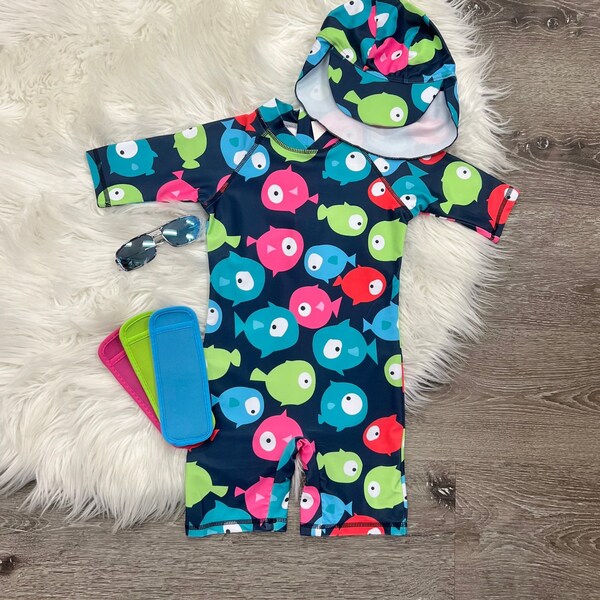 Little Fishy Bodysuit Swimwear. Fish. 3T 4T 5T