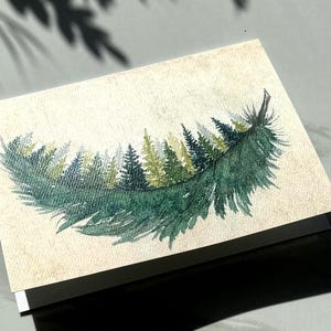 Pintado a mano, acuarela, tarjeta de felicitación, tarjeta de nota en blanco, tarjeta de cumpleaños, tarjeta de aniversario, tarjeta de felicitación boho, estética boho, amante de la naturaleza