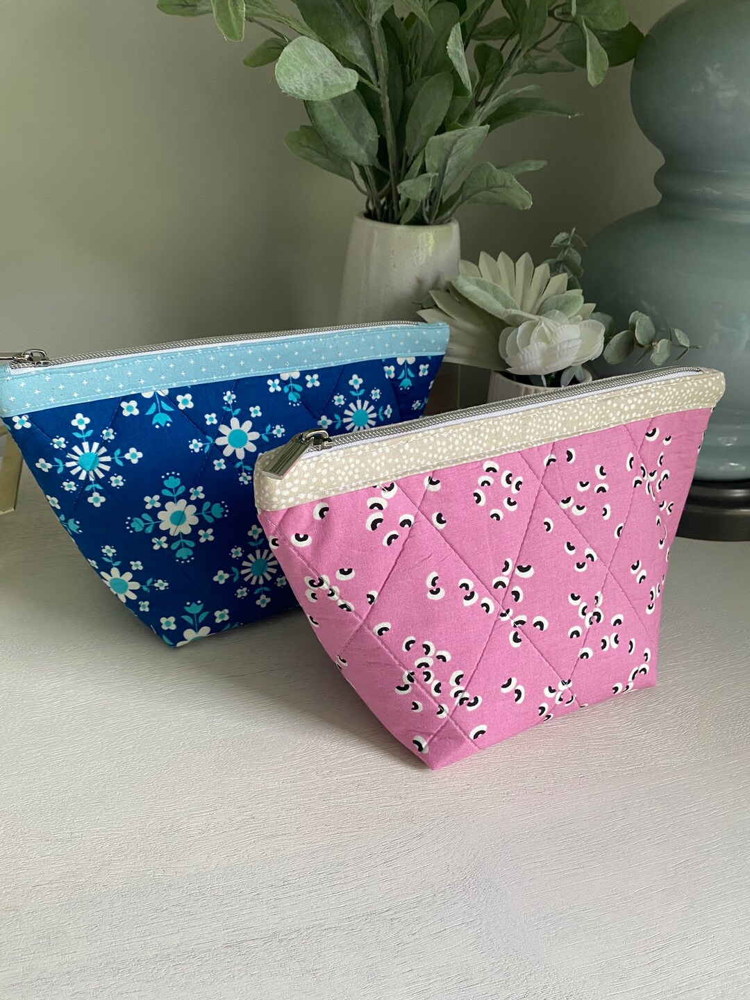 Large Quilted Pouch Stella Pouch Etsy