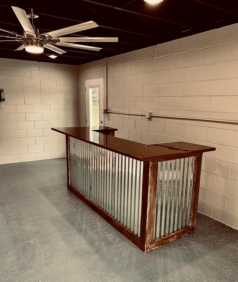 Rustic Tin Reclaimed Man Cave Bar Etsy