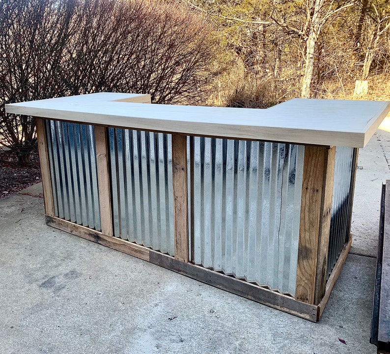 Rustic Tin Reclaimed Man Cave Bar Etsy