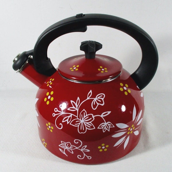 Temp-tations By Tara 2.3 Qt (2.18L) Old World Tea Kettle Teapot Stovetop & Oven Safe