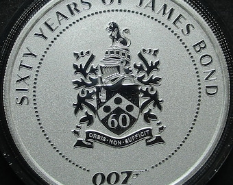 2022 TUVULA 007 Sixty Years Of James Bond 1 OZ .9999 Fine Silver One  Dollar Coin