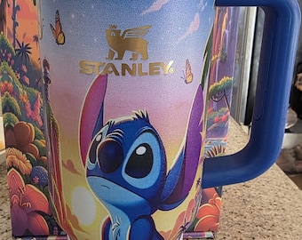 Vacker 40oz Stanley Tumbler i rostfritt stål, specialutgåva, blå