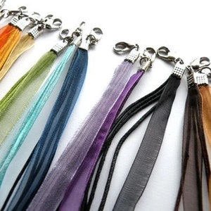 Black Satin Silk Cord Necklace for Men or Women Silver/gold Clasp