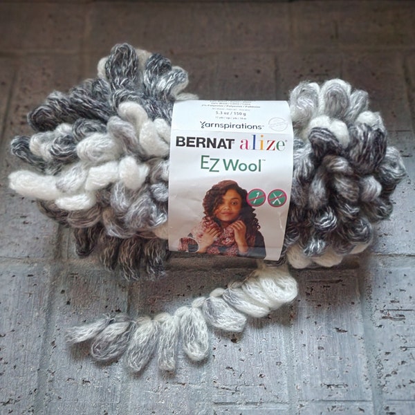 Loop Yarn Bernat alize EZ Wool VARIOUS COLORS for Finger Knitting or Crochet (Machine Washable)