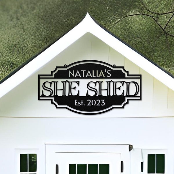 Personalized She Shed Metal Sign - Custom Outdoor Decor for Your Mom Cave or Potting Shed