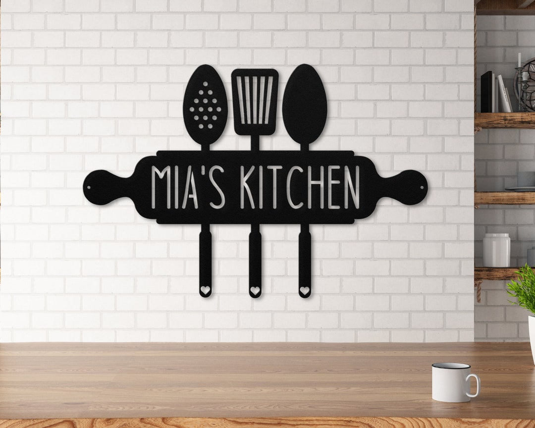 Custom Metal Kitchen Sign, Name Kitchen Sign, Bakery Sign, Rustic