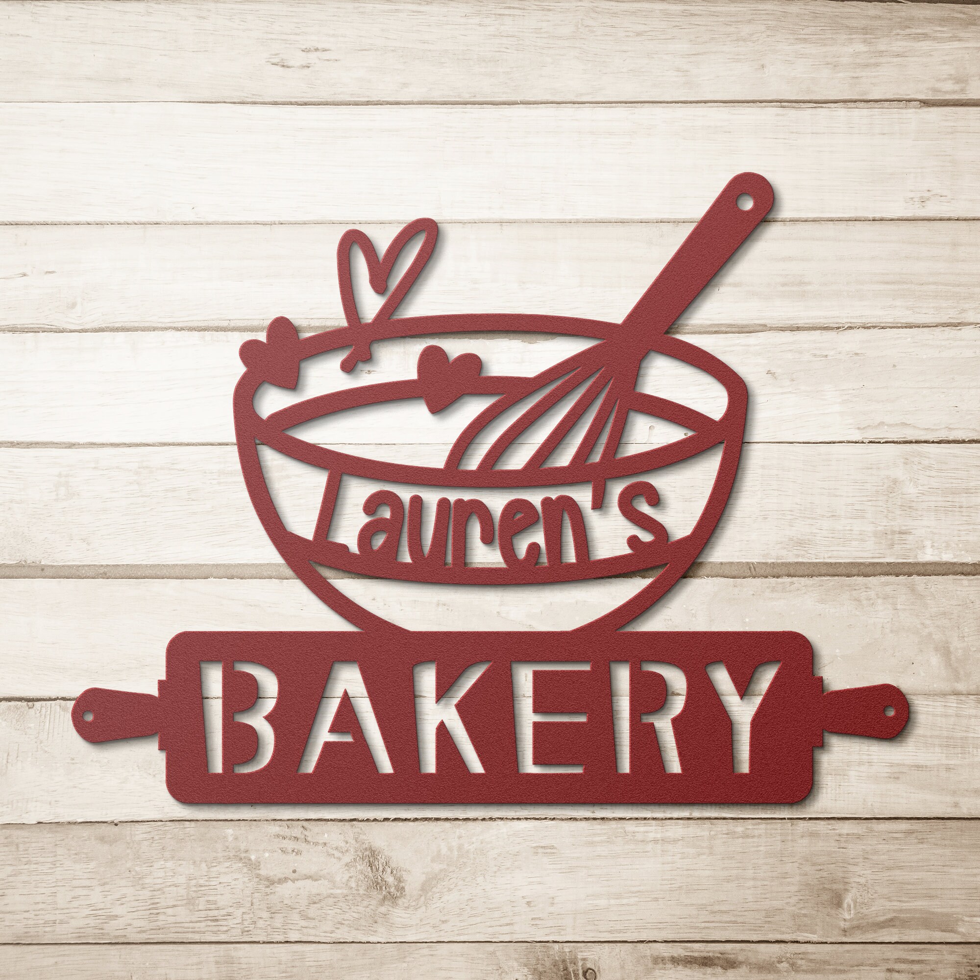 Custom Bakery Shop Metal Sign: Personalized Kitchen Wall Decor, Baker ...