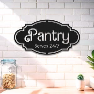 Pantry Metal Sign for Farmhouse Kitchen Decor