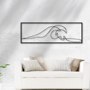 Big Wave Sign, Line Wall Art, Ocean Wave Metal Decor, Surf Wall Art, Nautical Signs, Wave Wall Art, Water Waves, Beach Themed Decor