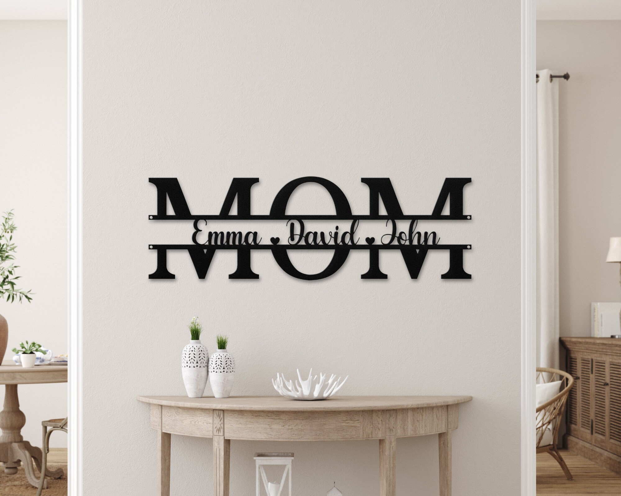 Personalized Mom Metal Sign, Custom Family Name, Mother's Day Gift - Etsy
