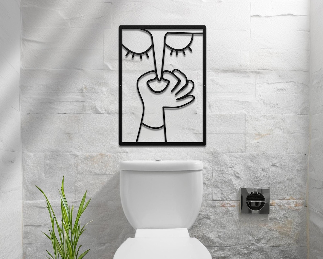 Funny Toilet Metal Wall Line Art Bathroom Humor Decor, WC Restroom Etsy — free download