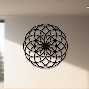Metal Mandala Wall Art, Seed Of Life Metal Sign, Sacred Geometry, Metal Wall Decor, Spiritual Metal Art