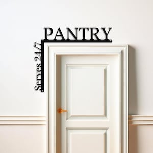 Pantry Door Topper, Metal Pantry Sign, Framhouse Pantry Sign, Kitchen Wall Decor, Gift for Mom, AirBnb Host Sign