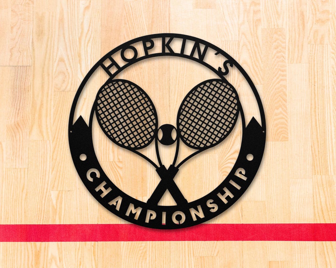 Tennis Racket Sign Custom Custom Racket Tennis Metal Sign, Player Name Sign, Tennis Room Decor ...