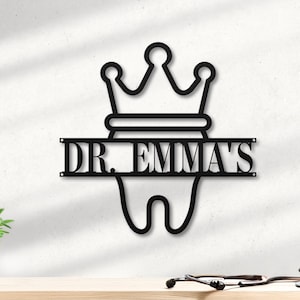 Personalized Dentist Decor - Custom Metal Teeth Sign for Dental Office