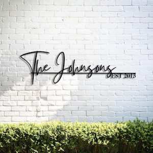 Personalized Family Name Sign | Wedding Wall Art Gift | Name Monogram