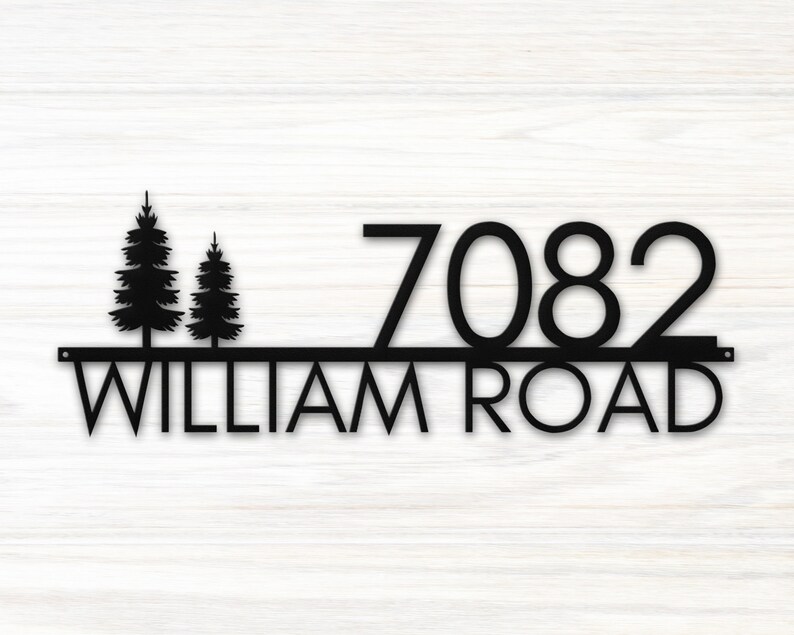 Metal House Number Sign Customized Address Sign Modern Home Etsy