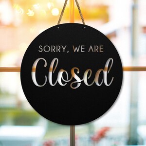 Closed Metal Sign, Open Close Door Hanging for Business, Storefront ...
