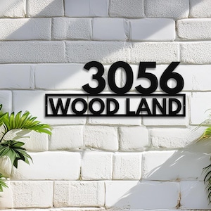 Modern House Number Sign, Metal Address Sign, Address Plaque, Street Sign, Door Number Sign