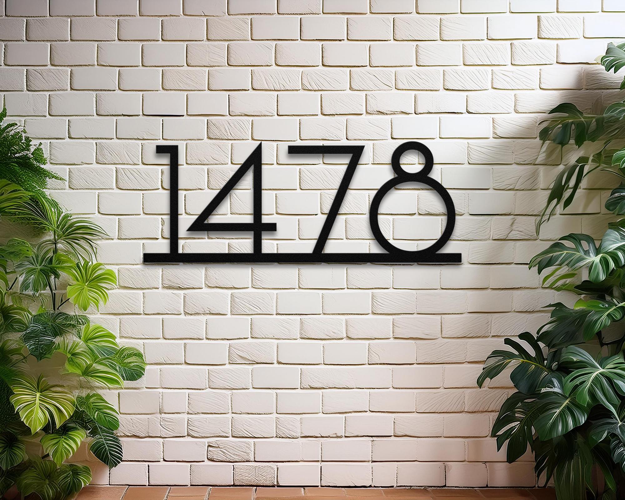 Mid Century Modern Metal Address Sign: House Number Plaque - Etsy