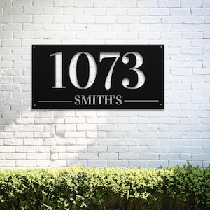 Custom Metal House Number Sign, Outdoor Address Plaque