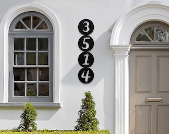 Vertical Metal House Number Sign, Custom Address Plaque