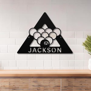 Custom Billiard Sign, Pool room sign, Man Cave Metal Signs, Game Room Decor