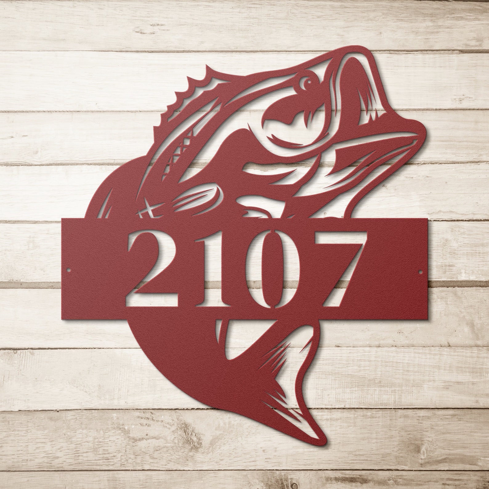 Bass Fish Address Sign, Metal House Number Plaque, New Home Gift - Etsy