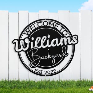 Custom Backyard Metal Sign, Rustic Outdoor Décor, Patio Wall Art, Family Name Sign