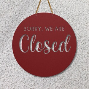 Closed Metal Sign, Open Close Door Hanging for Business, Storefront ...