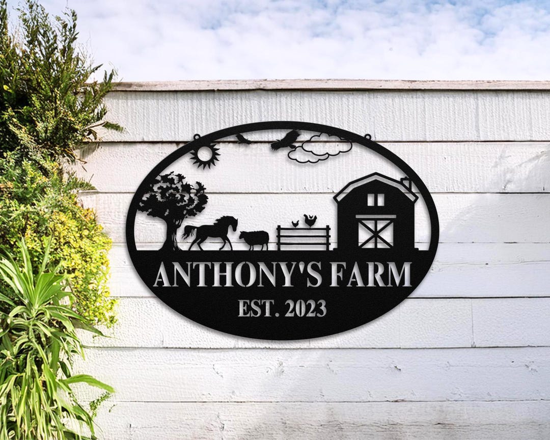 Custom Metal Farm Sign: Personalized Ranch Decor, Animal Barn Sign - Etsy