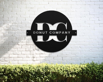 Custom Metal Logo Sign: Personalized Business Sign, Company Shop Name Signage
