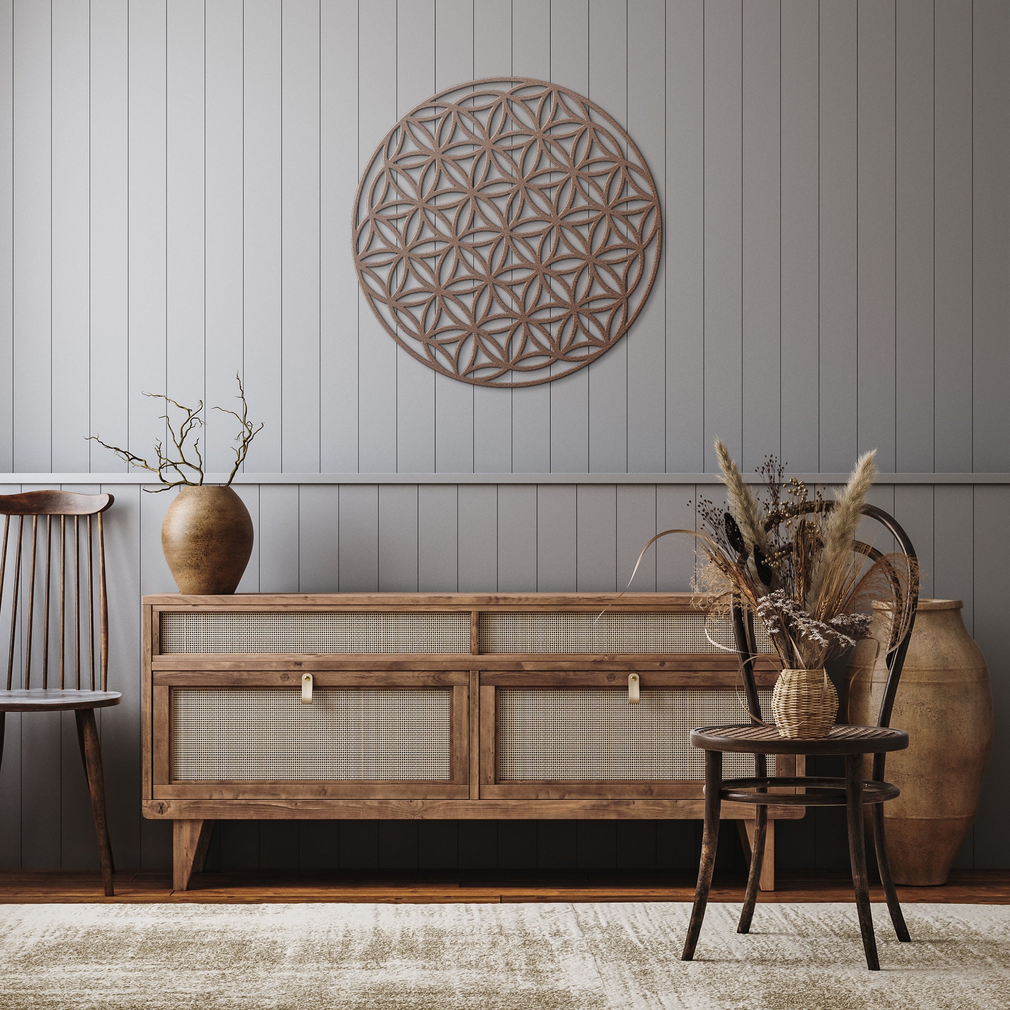 Metal Mandala Wall Art: Flower of Life, Sacred Geometry Sign - Etsy