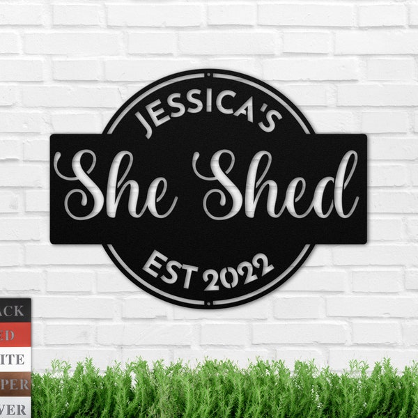 She Shed Metal Sign, Custom She Shed Decor, Potting Shed, Mom Cave Sign, Gift for Mom, Personalized Gift for Her