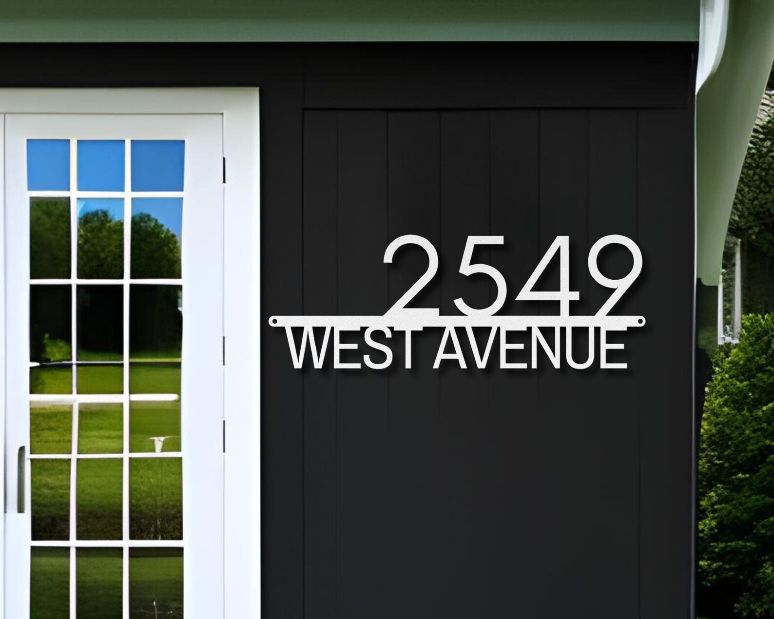 Mid Century Modern Metal Address Sign: Outdoor House Numbers, Outdoor ...
