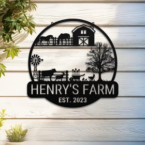 Custom Metal Farm Sign: Outdoor Barn Decor