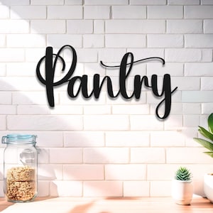 Pantry Sign Metal, Farmhouse Pantry Sign, Pantry Door Sign, Kitchen Wall Decor, Metal Word Sign, Realtor Closing Gift, Housewarming Gift
