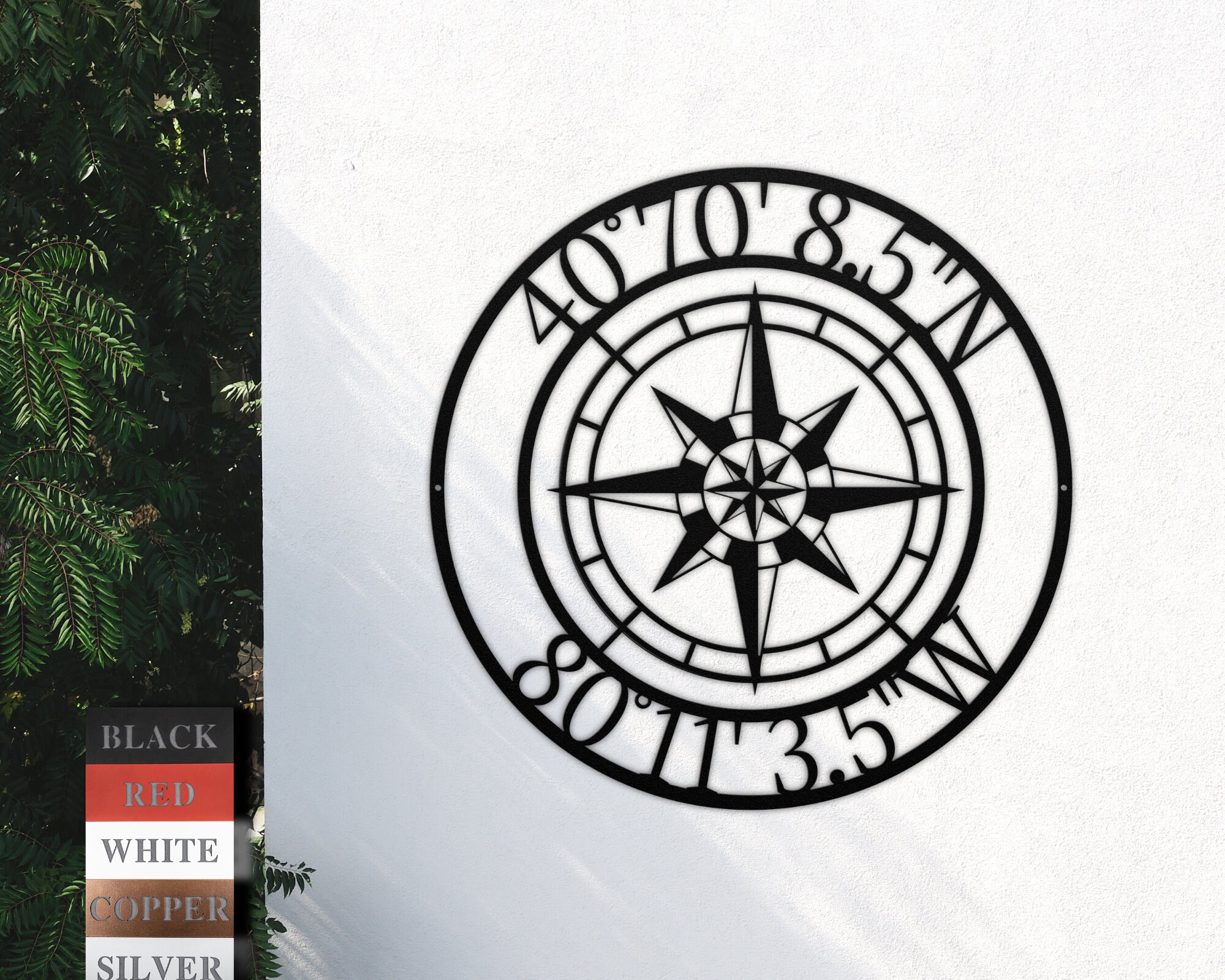 Compass Address Sign GPS Coordinates Metal Compass Sign, Address Plaque, New Home Gift - Etsy